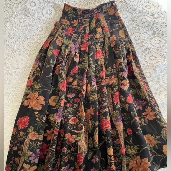 Vintage Ramsey of Dublin floral wool floral a-line maxi skirt - Picture 2 of 10